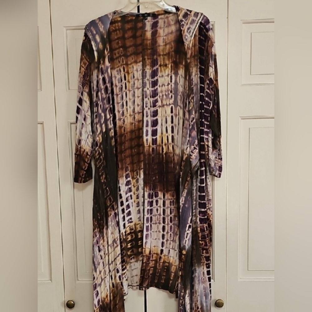 Stylish Multicolor Long Cardigan - Picture 6 of 6